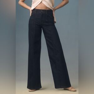 ANTHROPOLOGIE NWT The Delaney Clean-Seamed High-Rise Wide Leg Jeans by Maeve